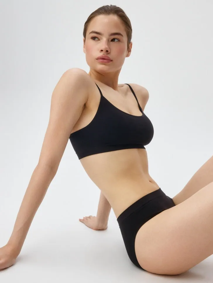 Базовый бесшовный бюстгальтер-топ, черный, арт. 4964