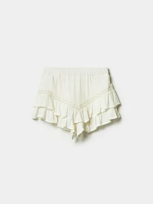 Юбка-шорты для девочек SELA, белый, арт. 49640