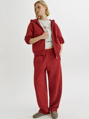 Брюки Sela бананы со стрелками, бордовый, арт. 49654