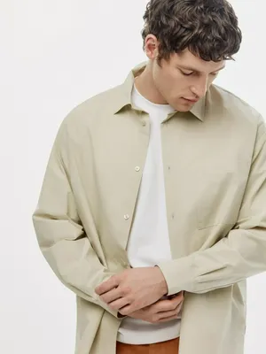 Рубашка Sela хлопковая, бежевый, арт. 49667