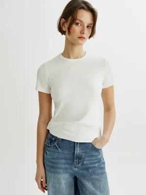 Облегающая футболка SELA Кира, белый, арт. 49668