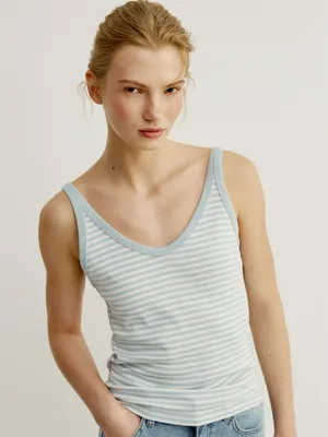 Топ в рубчик Sela на тонких бретелях, разноцветный, арт. 49706