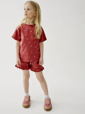 Трикотажные шорты SELA с принтом для девочек, коричневый, арт. 49718