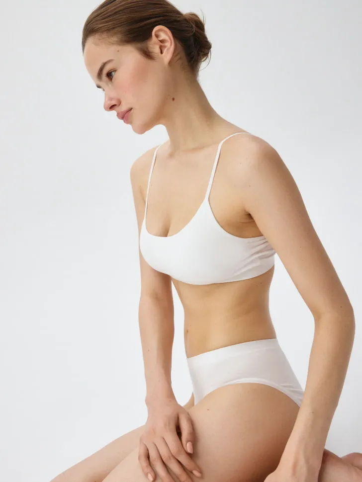 Базовый бесшовный бюстгальтер-топ, белый, арт. 4972