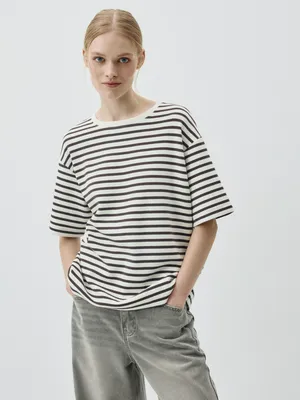 Футболка оверсайз в полоску Sela, разноцветный, арт. 49722