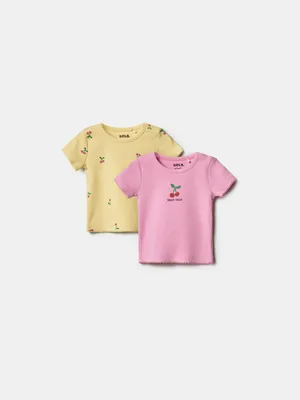 Набор из 2 футболок для малышей Sela, разноцветный, арт. 49727