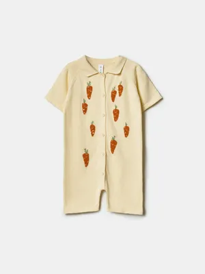 Вязаный комбинезон Sela с принтом для малышей, бежевый, арт. 49753