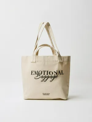 Хлопковый шоппер с принтом, арт. 4976