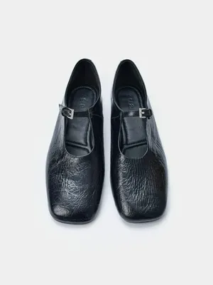 Балетки Мэри Джейн SELA из натуральной кожи, черный, арт. 49769