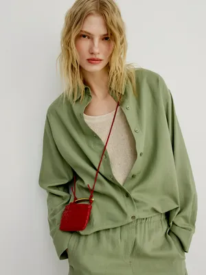 Рубашка SELA Классическая, зеленый, арт. 49770