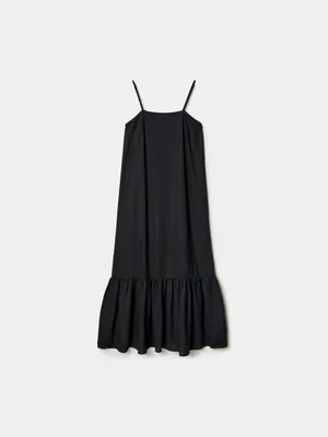 Платье макси SELA на бретелях, черный, арт. 49773