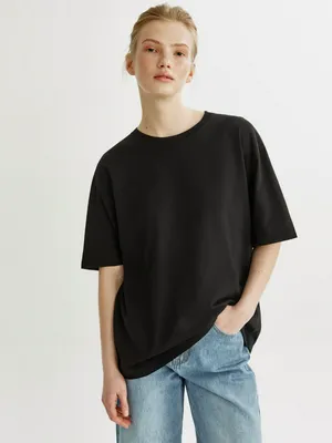 Базовая оверсайз футболка Sela, черный, арт. 49782