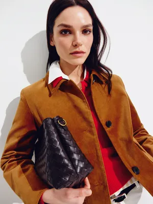 Короткая бархатная куртка Sela, коричневый, арт. 49785