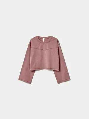 Укороченный лонгслив SELA с эффектом стирки, розовый, арт. 49790