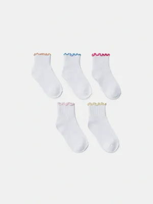 Набор из 5 пар носков SELA для девочек, разноцветный, арт. 49798