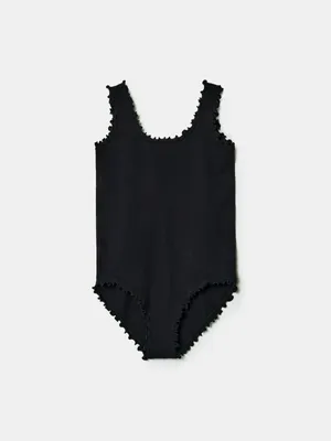 Слитный купальник с оборками SELA, черный, арт. 49799