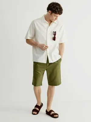 Мужские льняные шорты Sela, хаки, арт. 49805