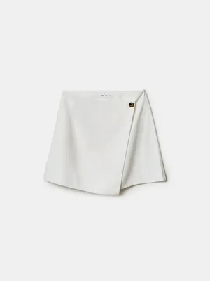 Юбка-шорты Sela с запахом, белый, арт. 49816