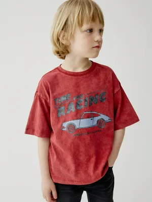 Футболка оверсайз Sela с принтом для мальчиков, красный, арт. 49820
