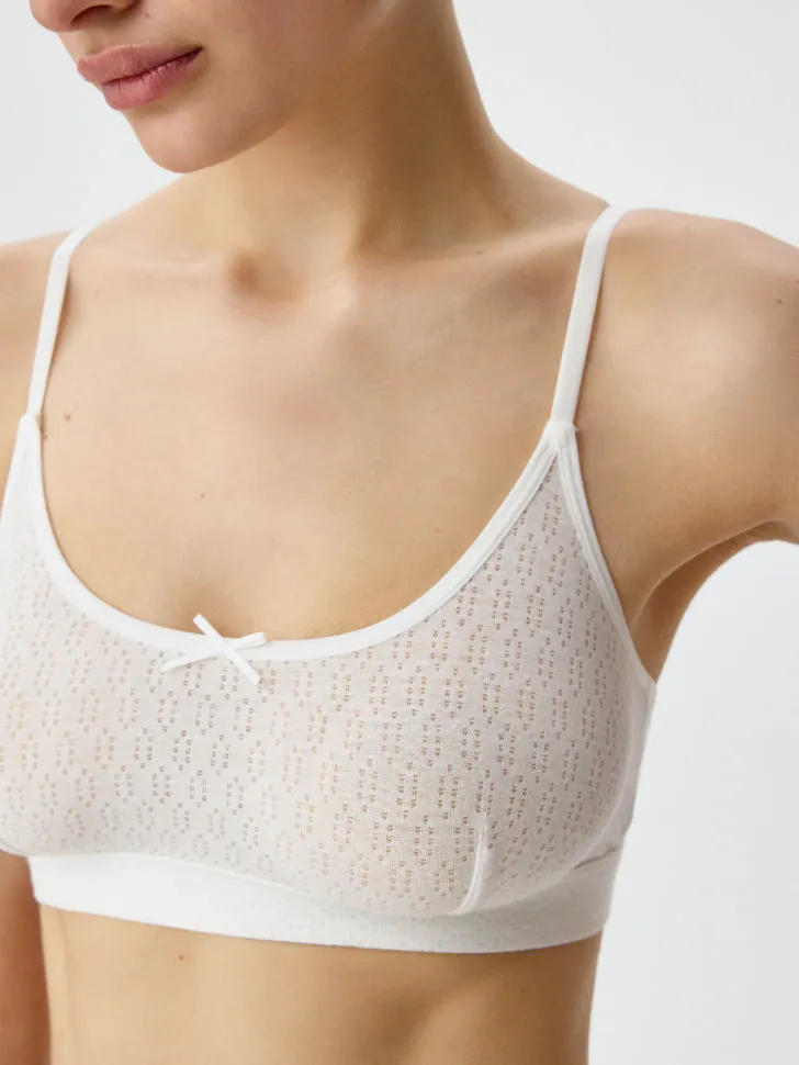 Полупрозрачный бюстгальтер-топ, белый, арт. 4984