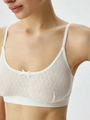 Полупрозрачный бюстгальтер-топ, белый, арт. 4984