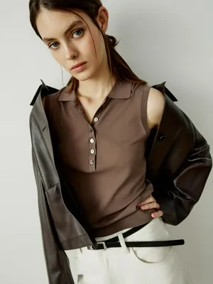 Вязаный топ SELA, коричневый, арт. 49845