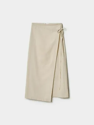 Юбка миди Sela на запахе, бежевый, арт. 49855