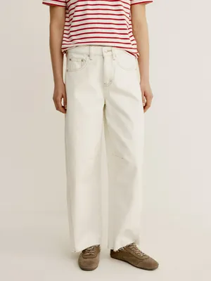 Джинсы SELA укороченные баллоны, бежевый, арт. 49861