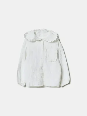Рубашка из муслина с капюшоном SELA, белый, арт. 49862