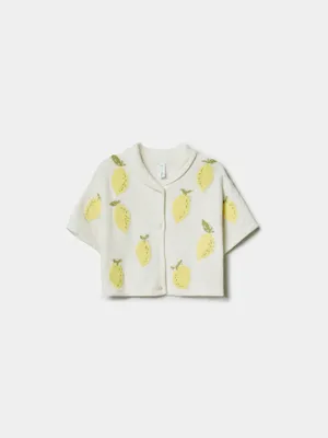 Вязаная рубашка с коротким рукавом для девочек SELA, разноцветный, арт. 49866