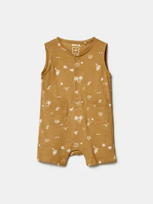 Трикотажный комбинезон Sela для малышей, разноцветный, арт. 49891