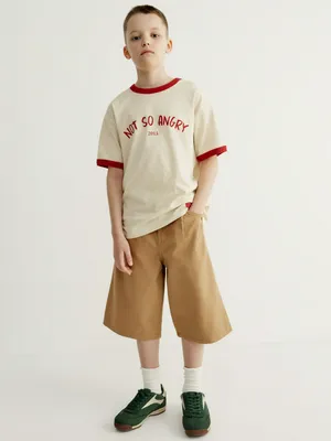 Шорты Sela удлиненные из фактурного хлопка, бежевый, арт. 49912