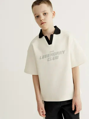 Футболка оверсайз Sela для мальчиков, бежевый, арт. 49916