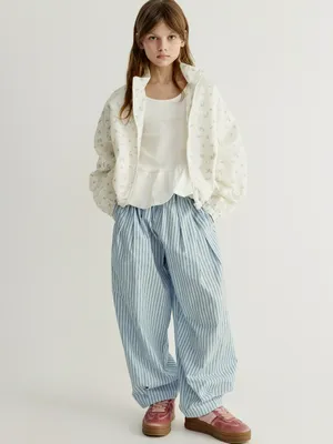 Брюки SELA для девочек в полоску, голубой, арт. 49939