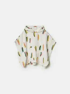 Пончо Sela из муслина с ушками на капюшоне для малышей, разноцветный, арт. 49945