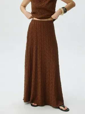Юбка макси из жатого трикотажа, арт. 5006
