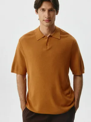 Вязаное поло REGULAR FIT, оранжевый, арт. 5015
