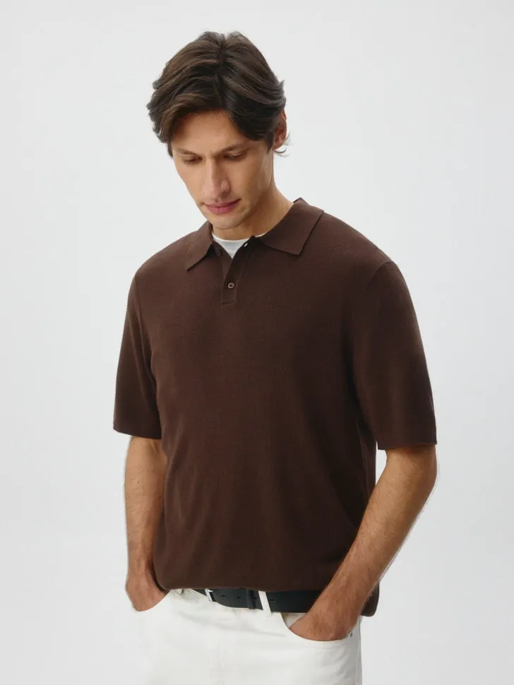 Поло REGULAR FIT базовое, коричневый, арт. 5017