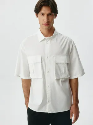 Рубашка свободного кроя из поплина, арт. 5018