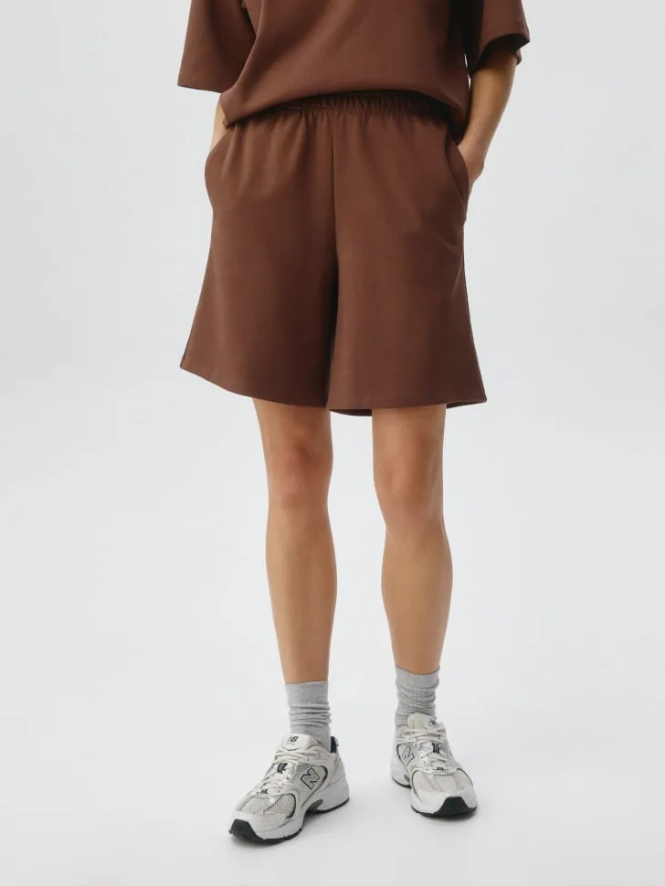 Трикотажные шорты, коричневый, арт. 5019