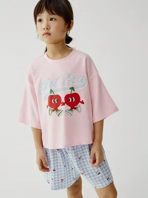 Пижама Sela для девочек с принтом, разноцветный, арт. 50269