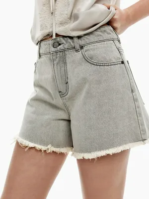 Джинсовые шорты SELA с необработанным краем, серый, арт. 50272