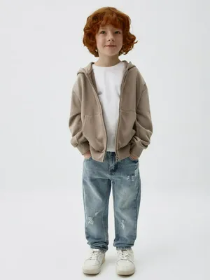 Джинсы Sela Relaxed Fit Рваные для мальчиков, голубой, арт. 50278