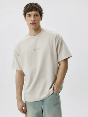 Футболка SELA OVERSIZE FIT с принтом, бежевый, арт. 50290