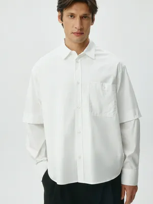 Рубашка-трансформер из поплина, белый, арт. 5032