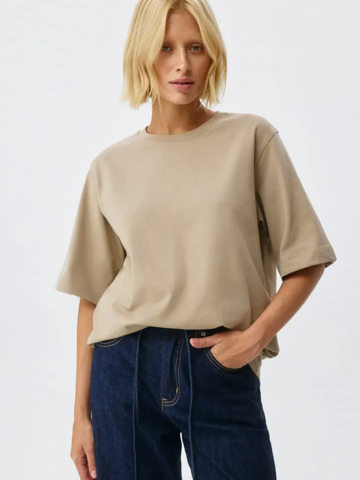 Базовая футболка ALBA oversize fit, бежевый, арт. 5040