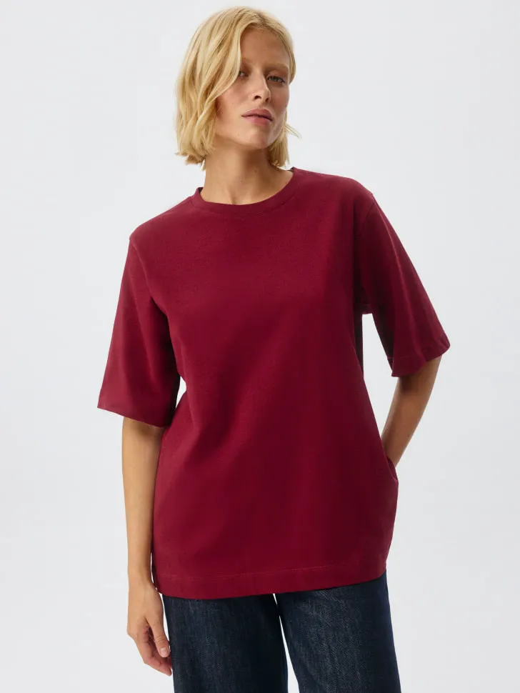 Базовая футболка ALBA oversize fit, бордовый, арт. 5041