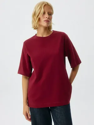 Базовая футболка ALBA oversize fit, бордовый, арт. 5041
