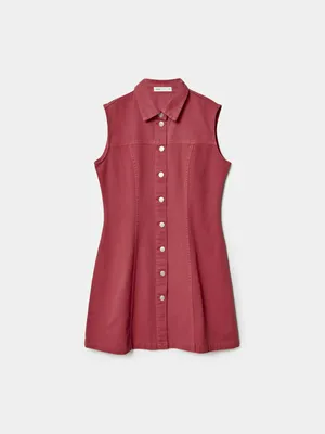 Джинсовое мини-платье Sela, бордовый, арт. 50462