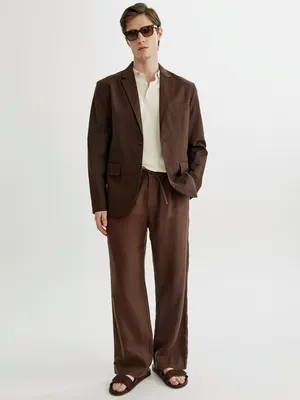 Брюки SELA из премиального льна, коричневый, арт. 50469